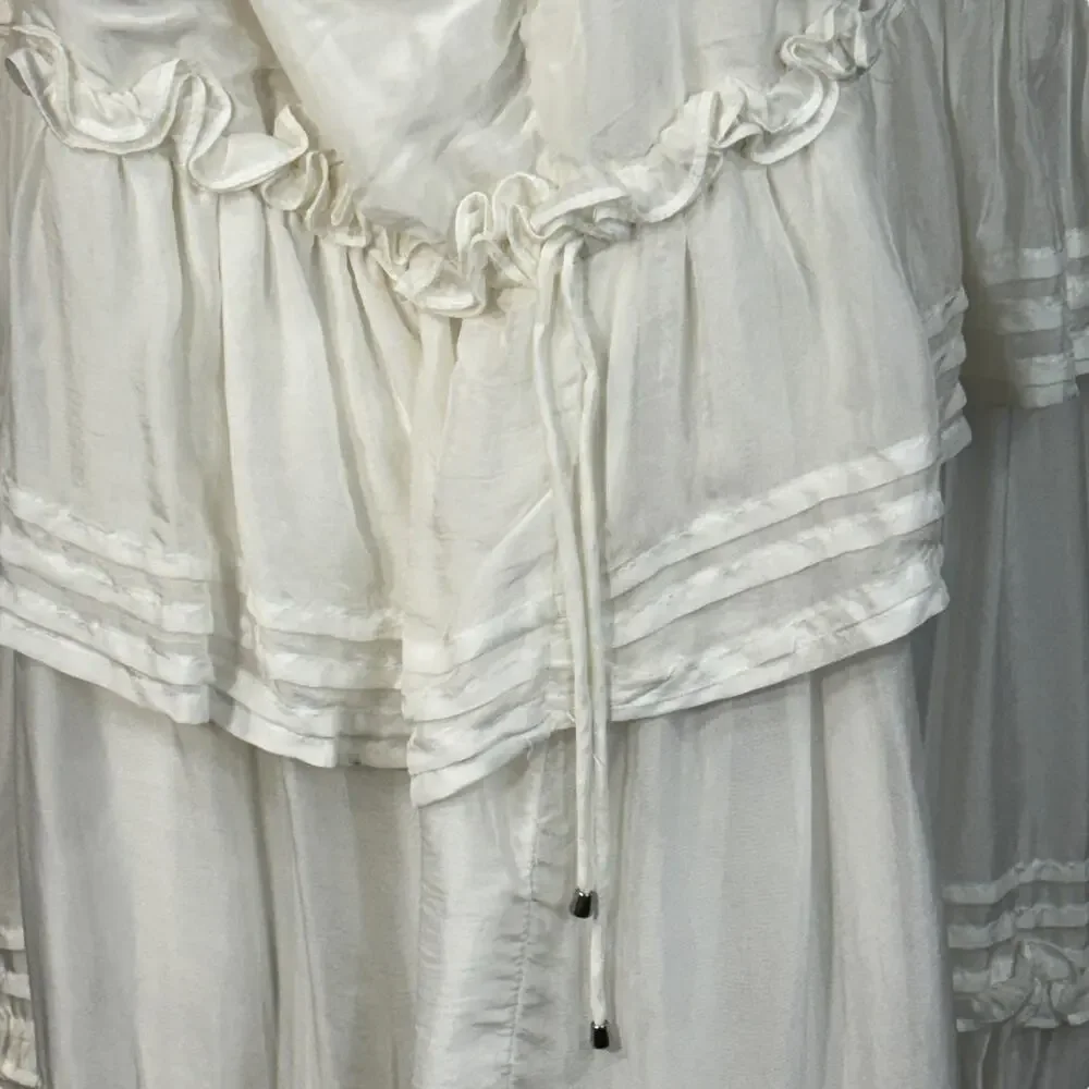 Anthropologie Let Me Be 1X-Large Halter Mini Dress Tiered Tie Shoulder Ruffled - Picture 8 of 16